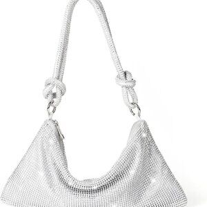 Chic Rhinestone Purses for Women Sparkly Evening Handbag Bling Hobo Bag Shiny Si